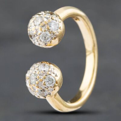 Pre-Owned 9ct Yellow Gold Cubic Zirconia Torque Ring 41101251