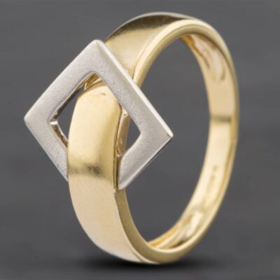 Pre-Owned 9ct Two Colour Gold Dress Ring 41101630