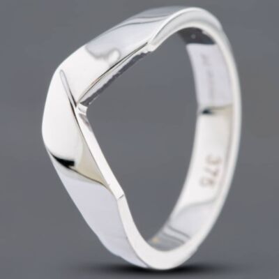 Pre-Owned 9ct White Gold Half Wishbone Ring 41102050