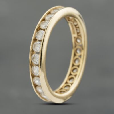 Pre-Owned 14ct Yellow Gold Cubic Zirconia Channel Set Eternity Ring 41102724