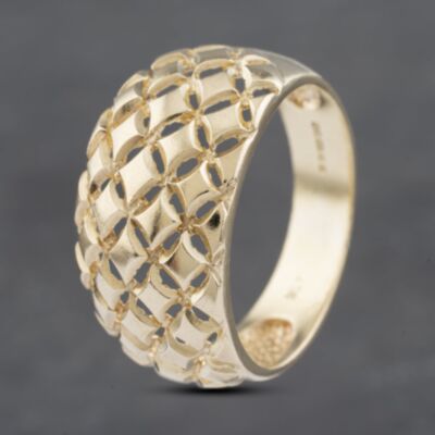 Pre-Owned 9ct Yellow Gold Open Work Dome Dress Ring 41102840