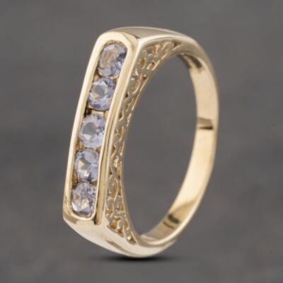 Pre-Owned 9ct Yellow Gold Glass Half Eternity Ring 41102850