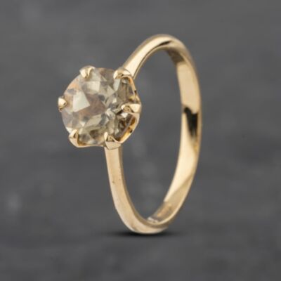 Pre-Owned 18ct Yellow Gold 2.17ct Turkizite 6 Claw Solitaire Ring 41103004