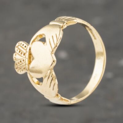 Pre-Owned 9ct Yellow Gold Claddagh Ring 41103214