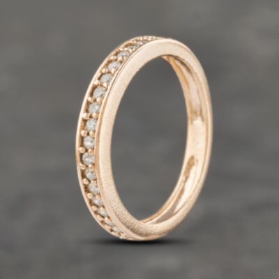 Pre-Owned 9ct Rose Gold Cubic Zirconia Half Eternity Ring 41103234