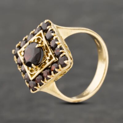 Pre-Owned Vintage Yellow Gold Garnet Marquise Shape Dress Ring 41103255