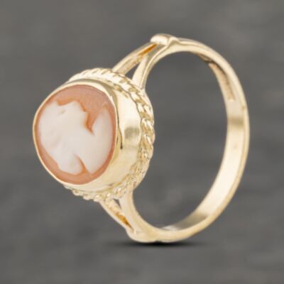 Pre-Owned Vintage 9ct Yellow Gold Cameo Dress Ring 41103277