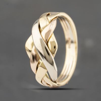 Pre-Owned 14ct Three Colour Gold Puzzle Dress Ring 41103280
