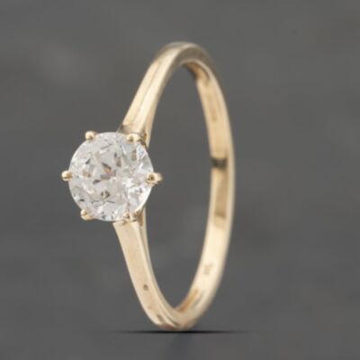 Pre-Owned 9ct Yellow Gold Cubic Zirconia Solitaire Ring 41103434