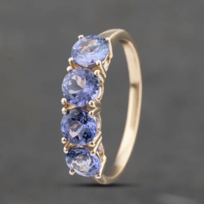 Pre-Owned 9ct Yellow Gold Tanzanite Four Stone Ring 41103472