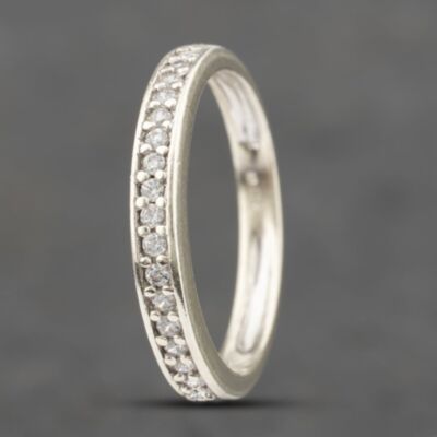 Pre-Owned 9ct White Gold Cubic Zirconia Half Eternity Ring 41103474