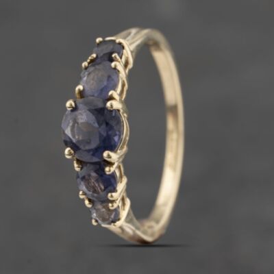 Pre-Owned 9ct Yellow Gold Tanzanite Round Five Stone Ring 41103484