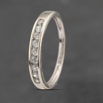 Pre-Owned 9ct White Gold Cubic Zirconia Channel Set Half Eternity Ring 41103498