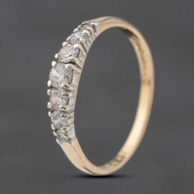 Pre-Owned 9ct Yellow Gold Cubic Zirconia Half Eternity Ring 41103561