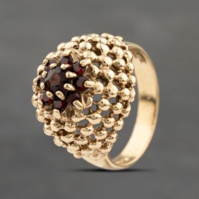 Pre-Owned Vintage 9ct Yellow Gold Garnet Dress Ring 41103653
