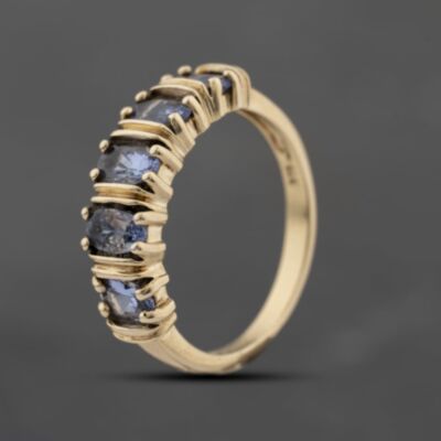 Pre-Owned 9ct Yellow Gold Tanzanite Five Stone Ring 41103672