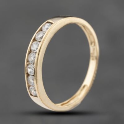 Pre-Owned 9ct Yellow Gold Cubic Zirconia Channel Set Half Eternity Ring 41103697