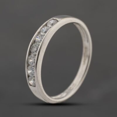Pre-Owned 9ct White Gold Cubic Zirconia Channel Set Half Eternity Ring 41103712