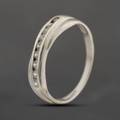 Pre-Owned 9ct White Gold Cubic Zirconia Half Eternity Ring 41103714
