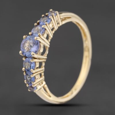 Pre-Owned 9ct Yellow Gold Tanzanite Seven Stone Ring 41103761