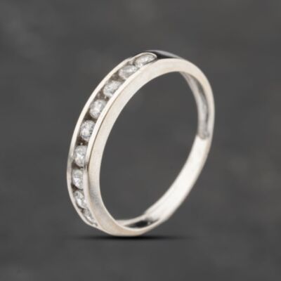Pre-Owned White Gold Cubic Zirconia Channel Set Half Eternity Ring 41103830