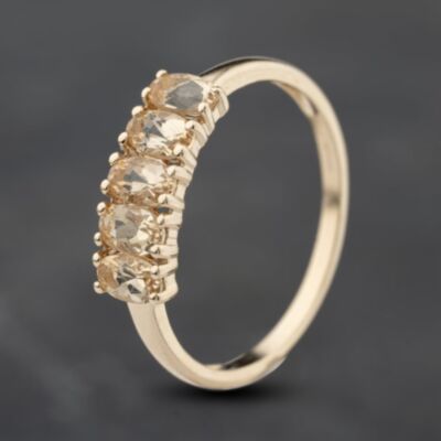 Pre-Owned 9ct Yellow Gold Topaz Five Stone Ring 41103900