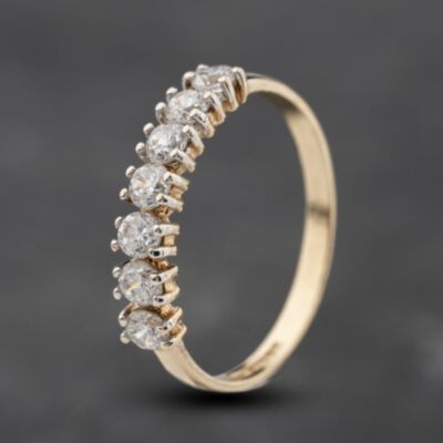 Pre-Owned 9ct Yellow Gold Cubic Zirconia Half Eternity Ring 41103904