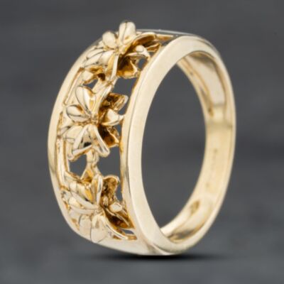 Pre-Owned 9ct Yellow Gold Flowers Dress Ring 41103996