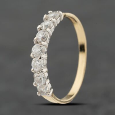 Pre-Owned 9ct Yellow Gold Cubic Zirconia Half Eternity Ring 41104102