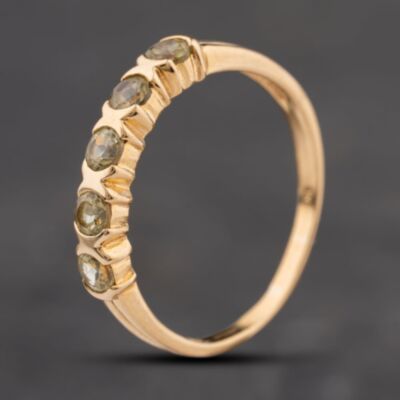 Pre-Owned 9ct Yellow Gold Topaz Five Stone Ring 41104217