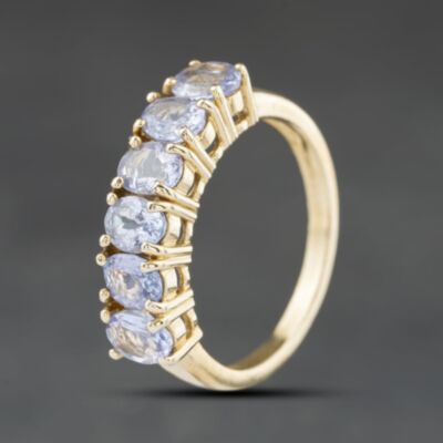 Pre-Owned 9ct Yellow Gold Tanzanite Half Eternity Ring 41104411