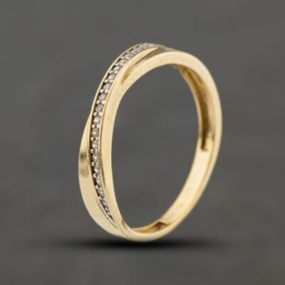 Pre-Owned 9ct Yellow Gold Cubic Zirconia Half Eternity Ring 41104414