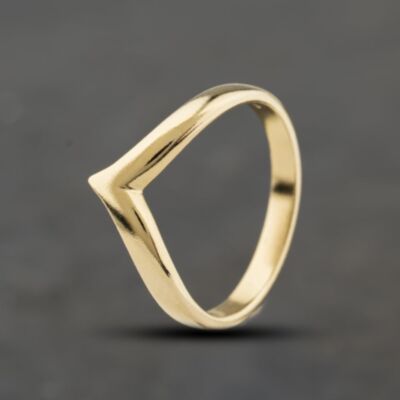 Pre-Owned 9ct Yellow Gold Half Wishbone Ring 41104458