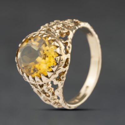 Pre-Owned 9ct Yellow Gold Citrine Oval Dress Ring 41104533