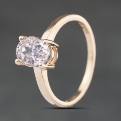 Pre-Owned 9ct Rose Gold Kunzite Oval Dress Ring 41104559