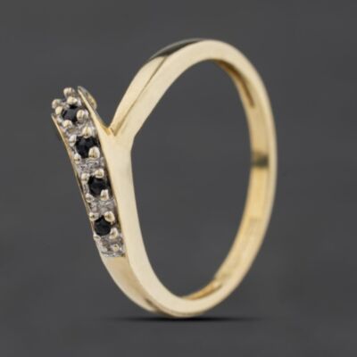 Pre-Owned 9ct Yellow Gold Sapphire Half Wishbone Ring 41104582