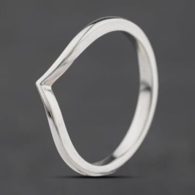 Pre-Owned 9ct White Gold Half Wishbone Ring 41104614