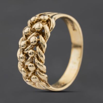 Pre-Owned 9ct Yellow Gold 2 Row Keeper Ring 41104619