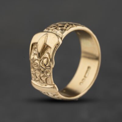 Pre-Owned Vintage 9ct Yellow Gold Buckle Ring 41104694