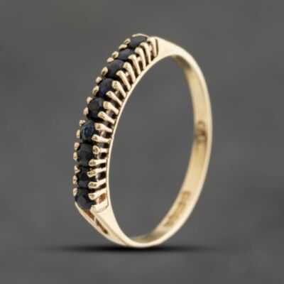 Pre-Owned 9ct Yellow Gold Sapphire Half Eternity Ring 41104828