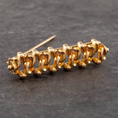 Pre-Owned Vintage Yellow Gold Ornate Bar Brooch 41131044