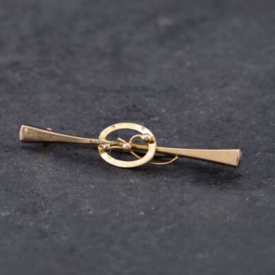 Pre-Owned Vintage Yellow Gold Bar Brooch 41131072