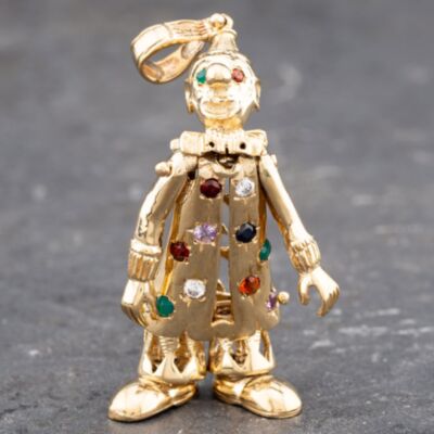 Pre-Owned 9ct Yellow Gold Cubic Zirconia Large Clown Gemstone Loose Pendant 41142034