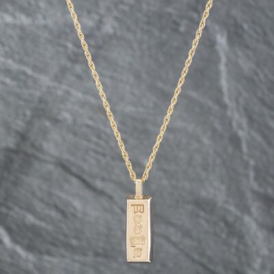 Pre-Owned 9ct Yellow Gold Ingot Pendant & 20 Inch Prince Of Wales Chain 41142095