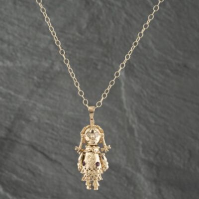 Pre-Owned 9ct Yellow Gold Ragdoll Pendant & 24 Inch Trace Chain 41142553