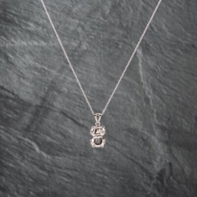 Pre-Owned 14ct White Gold Convertible Vintage Style Car Pendant & 16 Inch Curb Chain 41142697