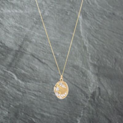 Pre-Owned 9ct Two Colour Gold Diamond Cut Patterned Oval Locket Pendant & 18 Inch Curb Chain 41142756