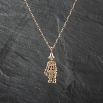 Pre-Owned 9ct Yellow Gold Cubic Zirconia Clown Gemstone Pendant & 19 Inch Trace Chain 41142808