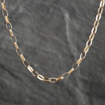 Pre-Owned 9ct Yellow Gold Oval 18 Inch Belcher Chain 41161350