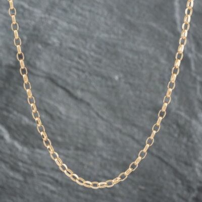 Pre-owned 9ct Yellow Gold Oval 20 Inch Belcher Chain 41161457